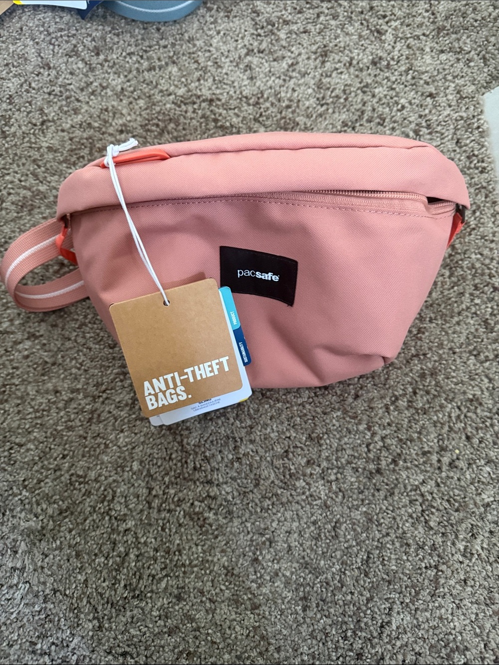 Pacsafe Coral Pink Anti-Theft Crossbody Waist Bag